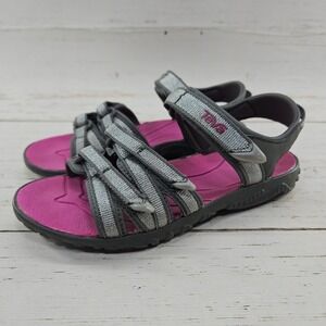 Teva‎ Tirra Girls 13 Gray Sparkle Summer Water Athletic Hiking Sandals 1019395C
